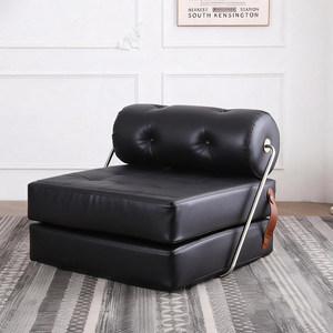 Modern Minimalist Simple Black PU Leather Stackable <strong>Footstool</strong> One Seat <strong>Sofa</strong> Creative Lazy <strong>Bed</strong> - Product Image 6