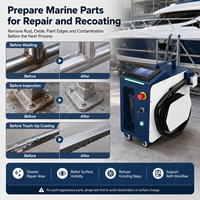 Nettoyeur laser pulsé portable pour l'entretien des yachts et des marinas, élimination de la rouille, de la peinture et de l'oxyde de sel sur les surfaces métalliques marines