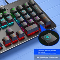 LEAVEN K880 Original 104-Key RGB Backlit Wired USB Gaming Mechanical Numeric Keyboard with Customizable Keycap Colors