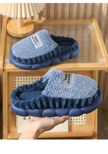 بيع بالجملة الأعلى مبيعًا شباشب قطنية للنساء في الخريف والشتاء للأزواج فرو منزلي دافئ - Product Image 4