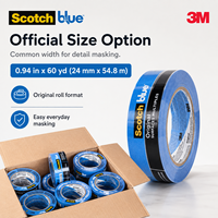 Ruban de masquage 3M ScotchBlue 2090, 24 mm x 55 m, bleu, retrait propre en 14 jours pour murs, verre, carrelage et garnitures