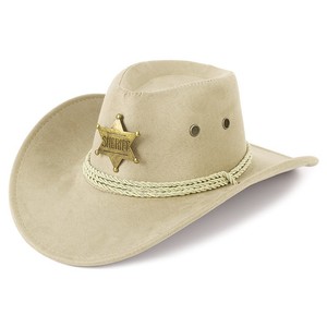 Cappello da Cowboy Occidentale con Stemma Esagonale in Metallo Ricamato, a Due Pannelli, per Uomo e Donna, con Tesa Larga, Protezione Solare, Impermeabile e Traspirante - Product Image 3