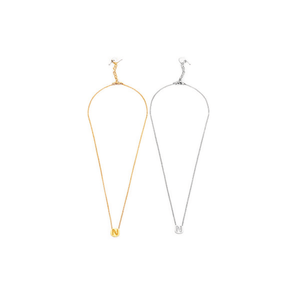 Collar de Acero Inoxidable con Colgante de Letra N de 1 cm, Collar de Una Sola Cara, Joyería de Moda - Product Image 1