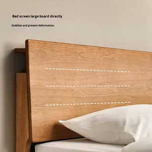 أثاث فيدرالي صلب الكرز ، تصميم كلاسيكي ناعم وبسيط حديث على الطراز الاسكندنافي لغرفة النوم الرئيسية في شقة صغيرة - Product Image 5