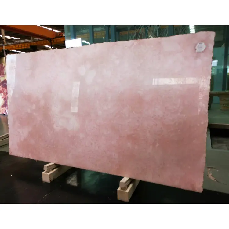 Losas de mármol natural pulidas para decoración, proyecto de lujo, piedra cortada a tamaños, azulejos grandes, losa precortada, mármol ónix rosa, precio