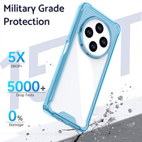 Housse de téléphone portable en acrylique transparent pour Redmi 14C 4G étui antichoc anti-jaunissement avec protection à 4 coins