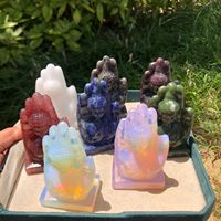 Vente en gros de figurines de Bouddha sculptées à la main dans la pierre précieuse, statue de Bouddha en cristal de guérison, Feng Shui pour la décoration de la maison, cadeau de méditation