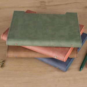 Carnet d'adresses A3 Premium à spirale, rechargeable, avec couverture en cuir haut de gamme, 80 feuilles, pour usage promotionnel, logo sur la fente pour carte - Product Image 2