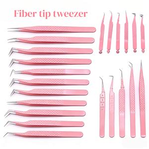 แหนบต่อขนตาปลายไฟเบอร์สีขาว ดำ เบจ แบรนด์ส่วนตัว โลโก้สั่งทำได้ แหนบต่อขนตาแบบวอลลุ่มปลายไฟเบอร์ แหนบต่อขนตาปลายไฟเบอร์ - Product Image 4