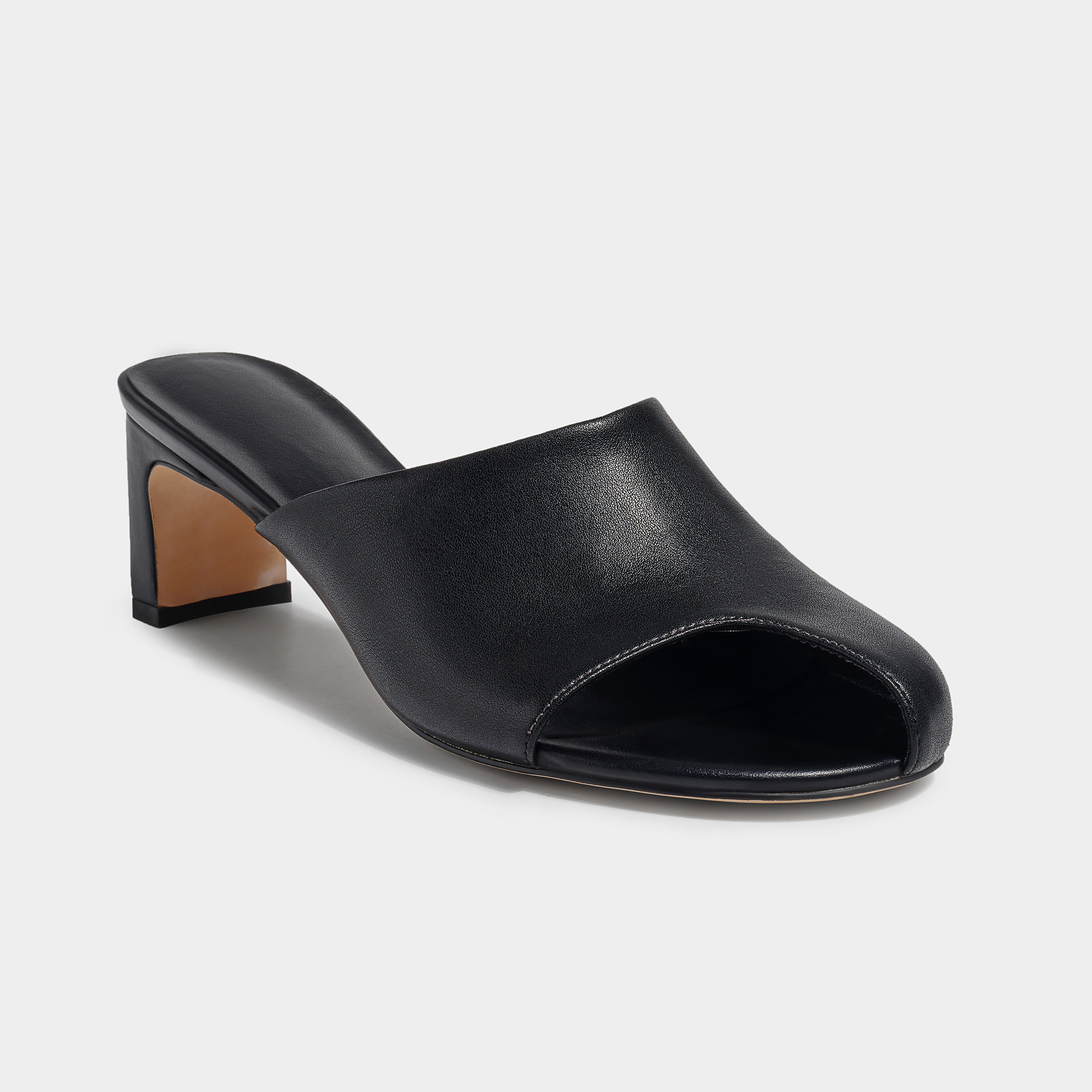 womens leather mule heel