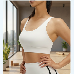 Sujetador Deportivo Ecológico con Espalda de Malla Simple y Tirantes Cruzados, de Alta Resistencia y Antichoque, para Yoga y Fitness para Mujer - Product Image 6