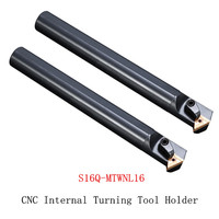 Porte-outil de tournage interne pour tour CNC 60 degrés S16Q-MTWNR/L16 pour plaquette TNMG16, diamètre 16 mm, dureté HRC42-60