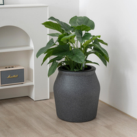 Pot de fleurs en plastique PP, finition sablée, avec système d'arrosage automatique, grande capacité pour plantes d'intérieur et d'extérieur, jardin, patio.