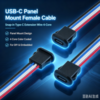 Câble de prise femelle Type-C LN-001 Plug & Play, connecteur de prise USB-C durable et étanche pour la charge et la transmission de données