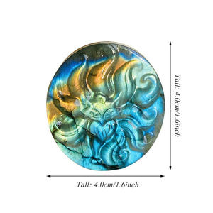 คริสตัลลาบราดอไรต์สีฟ้าธรรมชาติแกะสลักรูปสัตว์  รูปปั้นกบเรียกทรัพย์  จี้ลาบราดอไรต์  เป็น<span class=keywords><strong>ของ</strong></span>ขวัญ สร้อยคอ - Product Image 4