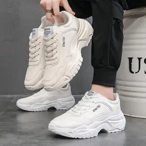 Zapatos Deportivos informales para hombre, zapatillas de deporte de alta calidad, de fondo grueso, color blanco, novedad de otoño