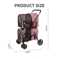 Poussette double détachable 2 en 1 pour animaux de petite taille Poussette pliable pour chien à double siège