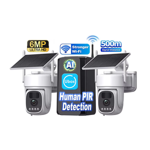 Solar WiFi Camera Kit 6MP 500m Transmission AI PIR Human Motion Alert Ubox IP66 PTZ Wireless Security Network CCTV Camera System - Product Image 1