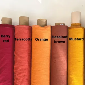 Ajouter au panier Linho verao tecido fresque alta qualidade suave 100% atacado tecido de linho organico para roupas femininas