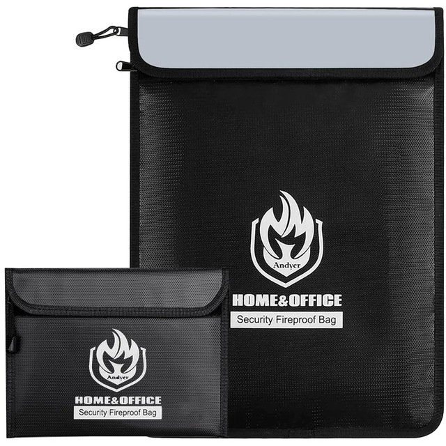 Upgraded Fireproof Document Bag Waterproof Fireproof Money Bag for Cash with Zipper Important Document Storage Organizer