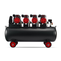 Compresseur d'air silencieux sans huile 6,3 kW 8,4 CV, grand réservoir de 160 L, pompe à air à piston silencieuse industrielle pour la peinture automobile