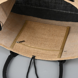 Bolsa de Yute Personalizada de Gran Capacidad con Asas y Diseño de Letras del Alfabeto Nórdico de Wallwell Factory - Product Image 4