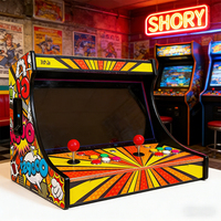 Mini borne d'arcade Pop Art, borne d'arcade de table de 19 pouces, 2 joueurs, divertissement rétro à domicile, joystick rouge, boutons colorés