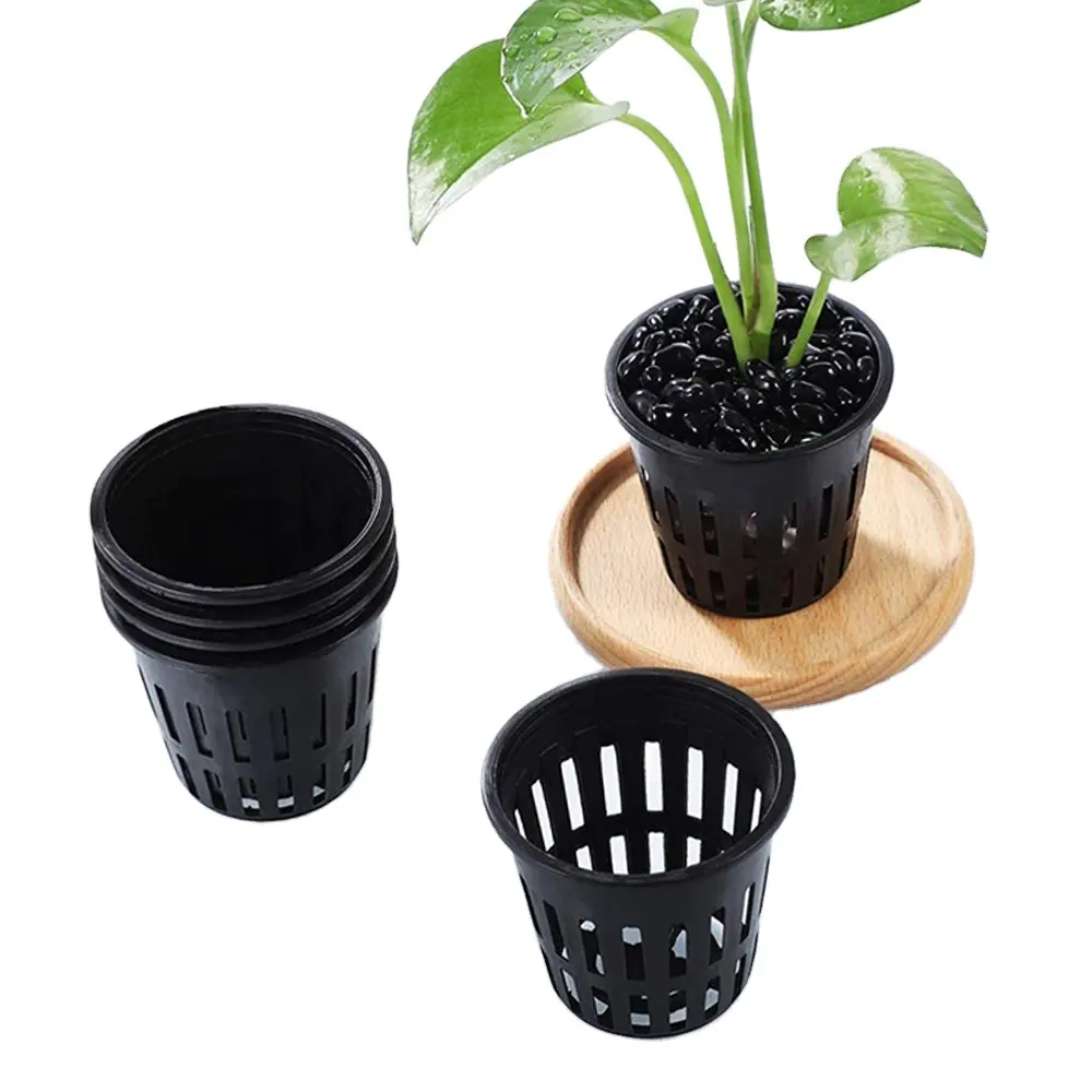 Pot de filet en plastique peu profond, pot de couleur transparente pour tuyaux hydroponiques de jardin à domicile