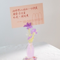 Bloc-notes en acrylique frais et léger avec porte-notes autocollantes et porte-photo - Article de décoration de bureau mignon