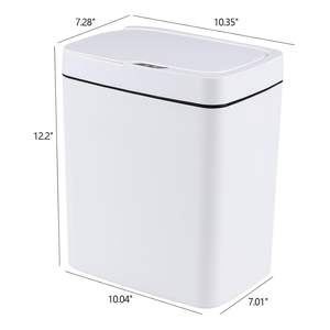 Poubelle de salle de bain intelligente en ABS avec ensachage automatique, couvercle électronique, capteur de mouvement étroit sans contact, blanche, pour la vente en gros - Product Image 2