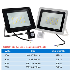 LED PIR เซนเซอร์ตรวจจับความเคลื่อนไหวสีขาว/อุ่น IP66 AC220V โปรเจคเตอร์ภายนอกสปอตไลท์ SMD2835 โคมไฟกลางแจ้งโคมไฟฟลัดไลท์ WD-FL0 - Product Image 5