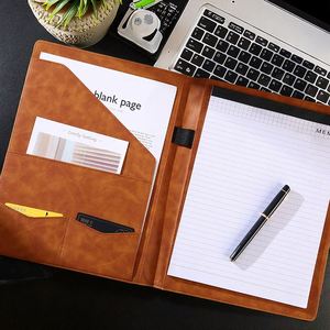 Quick Ship Promotional Portable Executive Pu Leather A4 <b>Portfolio</b> <b>Folder</b> Hard Metal Business Documents Holder Welcome Gifts - Product Image 1