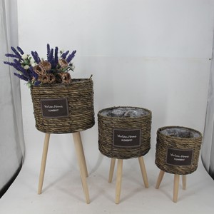Panier de rangement de jacinthe en pieds naturels, vente en gros, taille personnalisée, tissage vietnamien avec poignée, vente en gros - Product Image 2
