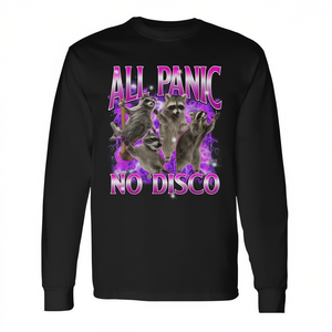 T-shirt à manches longues All Panic No Disco Raccoon Meme - Product Image 2