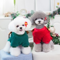 En gros Vêtements de Noël pour chiens motif renne, design 3D avec bois de cerf et pompons, pull en polaire pour chiot, tendance Google, vêtements de fête pour animaux de compagnie