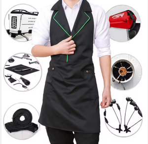 Delantal de Camarero Unisex de Manga Corta de Lona Vesbhusha Apruni, Uniformes con Logotipo Bordado, Poliéster/Algodón, para Restaurante y Bar - Product Image 2