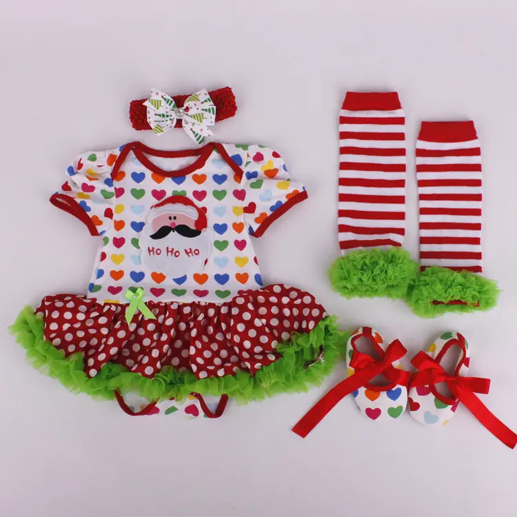 Venta al por mayor Boutique Christmas Polka Dot Ruffle Outfit para tienda en línea