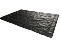 Tapis de trampoline à l'élastique noir PP de haute qualité avec lignes d'avertissement jaunes et crochets triangulaires au prix d'usine vente intérieur extérieur