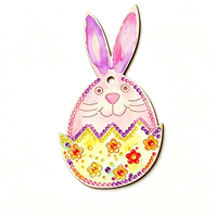 Kit de peinture DIY en bois pour Pâques, ornements en bois non finis en forme de lapin, poussin et œuf pour les loisirs créatifs des enfants et les décorations de fête