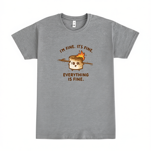 T-shirt Fine Camping Trip, maglietta promozionale unisex a maniche corte grigia - Product Image 2