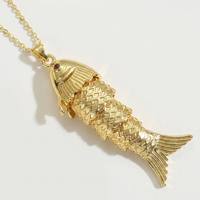 LUOYUNE 2026 Colgante de Pez en Oferta, Chapado en Oro de 18K, Articulado en 3D, de Latón, con Circonita Cúbica, Joyería DIY, Moderno, Unisex