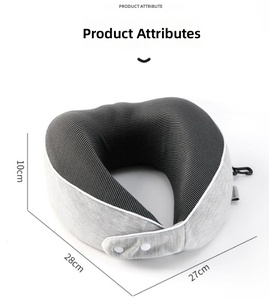 Luxury Velvet Travel Neck Pillow U-Shaped <b>Memory</b> <b>Foam</b> Headrest Breathable Striped Fabric Support for Flight Sleeping - Product Image 3