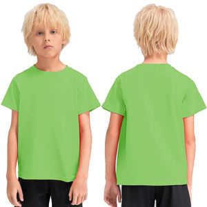 เสื้อยืดผ้าฝ้ายแขนสั้นของเด็กเสื้อยืดเด็กผู้ชายเสื้อ100% พิมพ์โลโก้แบบเรียบ - Product Image 2
