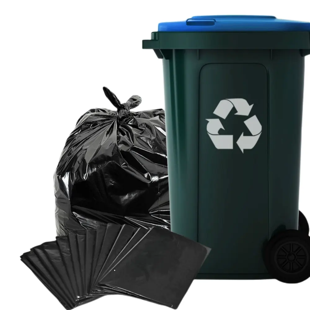 Best Seller Pe Black Heavy Duty Biodegradable Garbage Bags 55 Gallon Leakproof Trash Bags