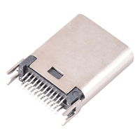Connecteur femelle USB-C 24P, pas de 1,0 mm, montage central, longueur 10,5 mm, 10 000 cycles, pour charge d'ordinateurs portables et tablettes