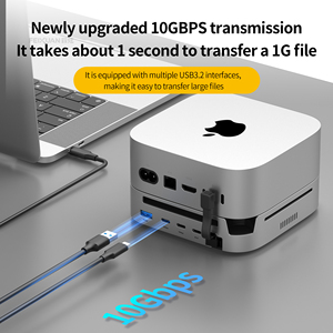 Support en alliage d'aluminium M4 Computer Interface Expansion M.2 Hard Drive Enclosure with Docking Station for <span class=keywords><strong>Mac</strong></span> Mini M4 - Product Image 4