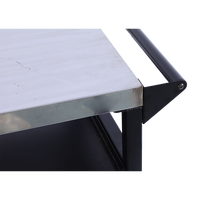 Chariot de barbecue robuste pour extérieur avec plateau en acier inoxydable, table de préparation et armoire de rangement sur roues pour fêtes de barbecue en jardin