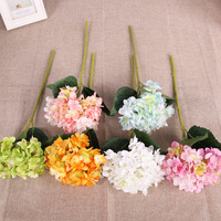 Fleurs artificielles en soie d'hortensia, mini-bouquet à 5 têtes, arrangement floral moderne et minimaliste, réutilisable pour la table de la maison
