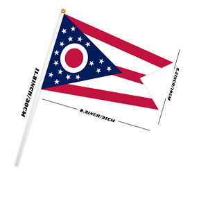 Bandera de Mano Personalizada de Ohio, el Estado de los Buckeyes, 14x21cm, con Palo, para Eventos Deportivos y de Fútbol - Product Image 3