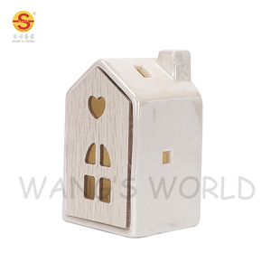 Botón de cerámica iluminado para <span class=keywords><strong>casa</strong></span> de pueblo navideño, ornamento personalizado para Navidad - Product Image 3